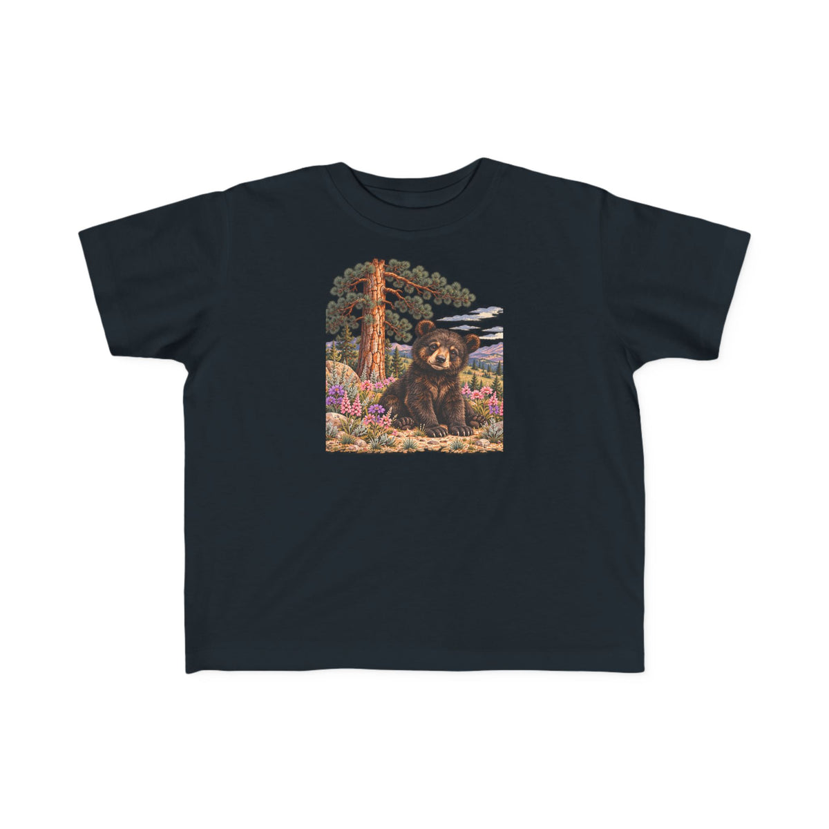 High Desert Little Toddler Tee | Black Bear & Wildflowers