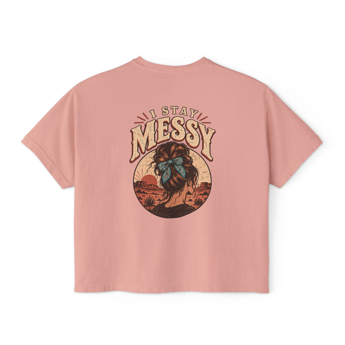 ‘I Stay Messy’ Western Mama Graphic Crop Tee