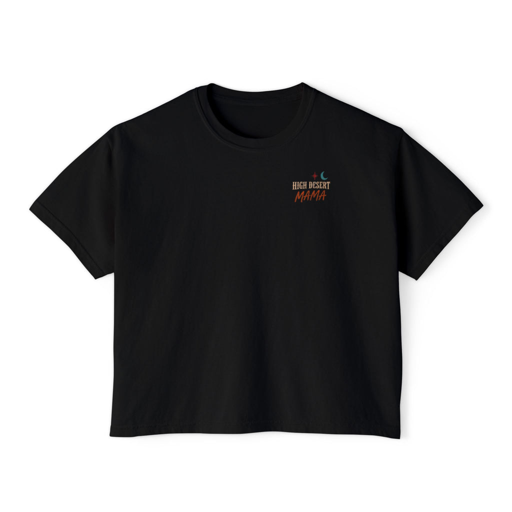 Spooky Season Skeleton Raven Graphic Boxy Tee