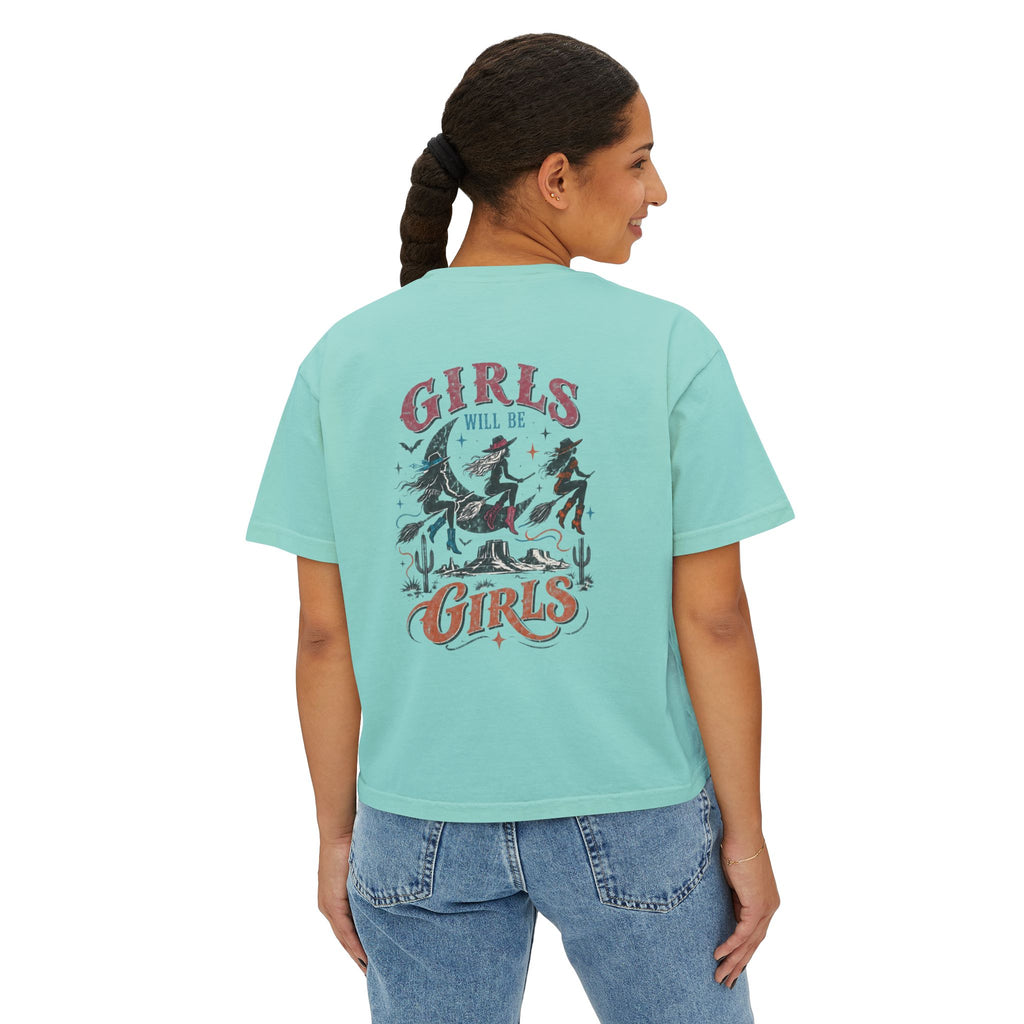 Girls Will Be Girls Western Witch Graphic Boxy Tee