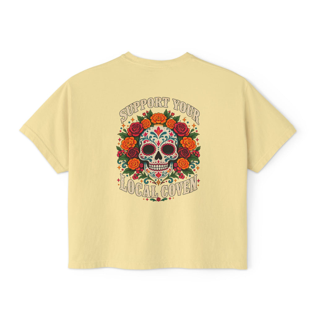 Support Your Local Coven | Floral Sugar Skull Tee | High Desert Mama