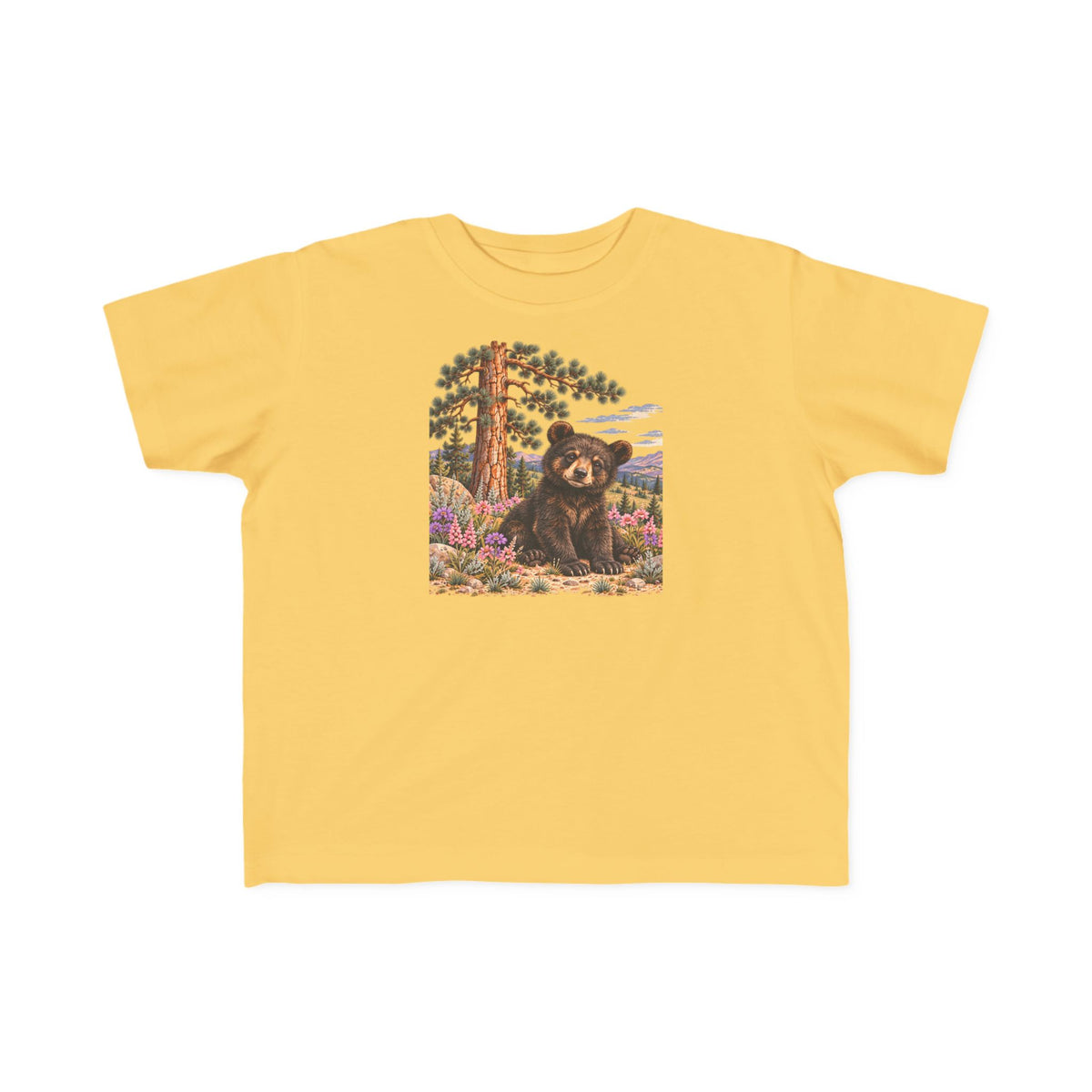 High Desert Little Toddler Tee | Black Bear & Wildflowers