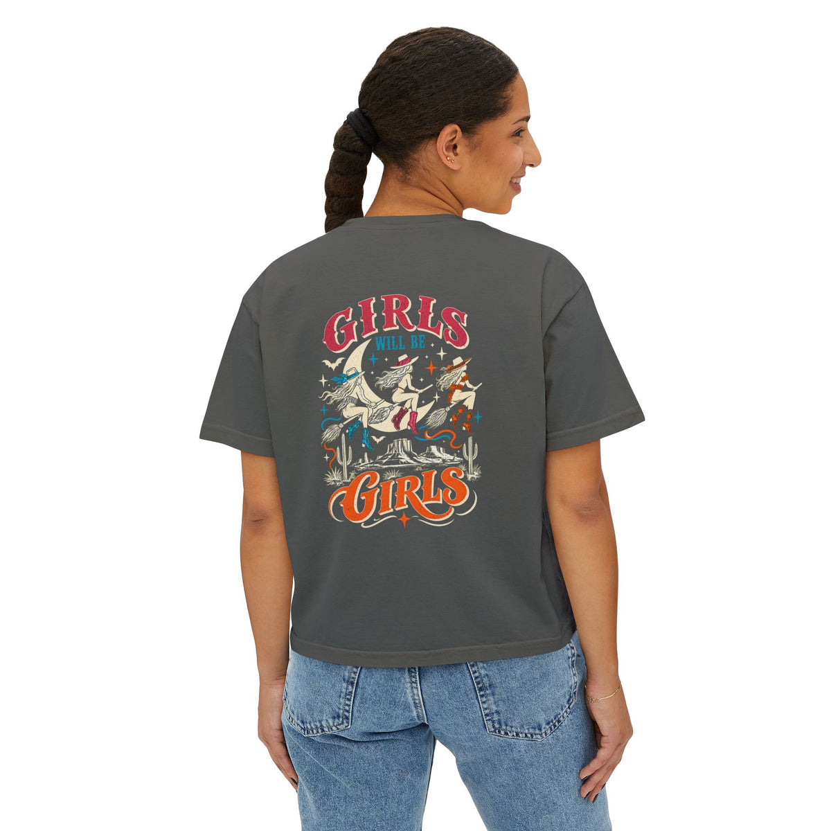Girls Will Be Girls Western Witch Graphic Boxy Tee