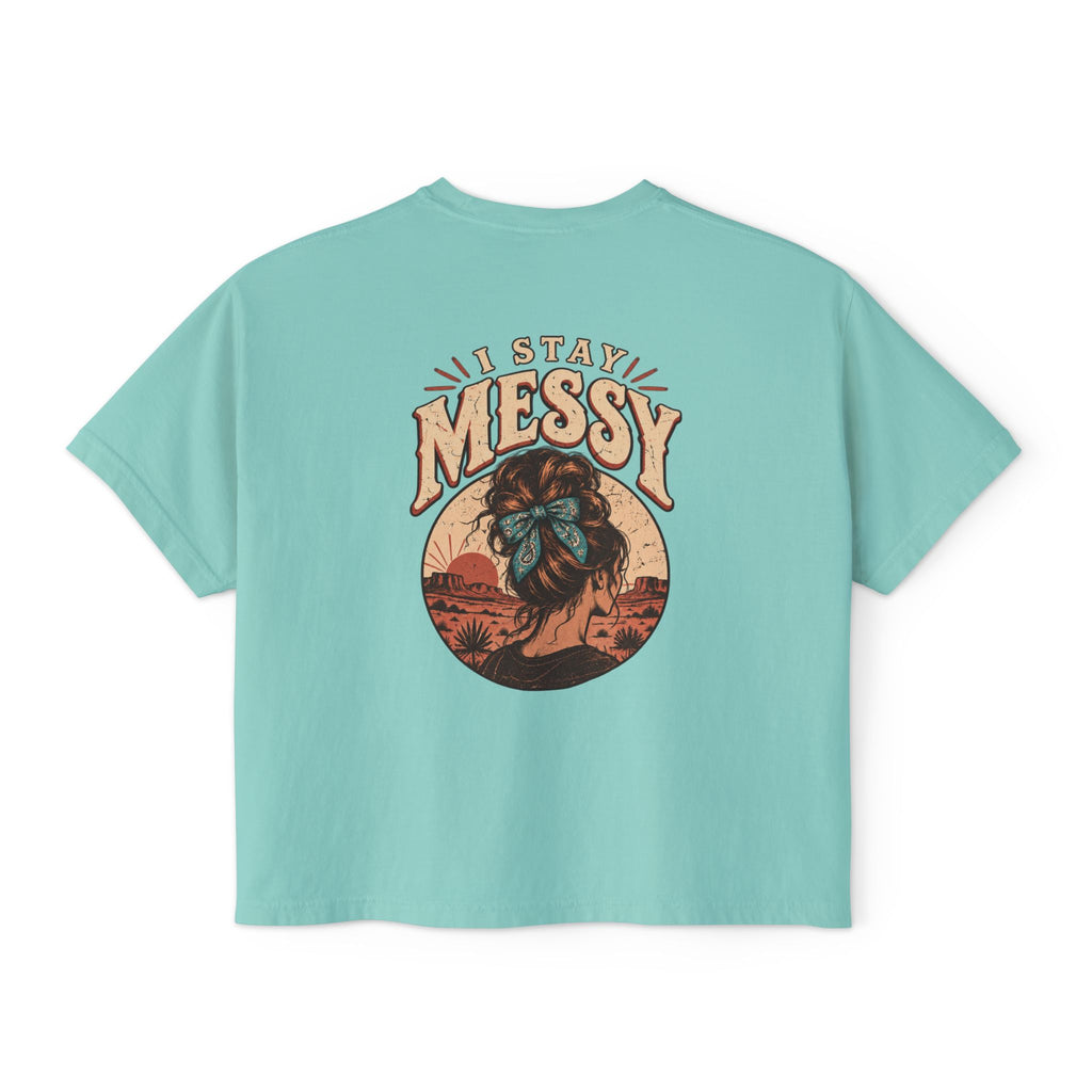 ‘I Stay Messy’ Western Mama Graphic Crop Tee