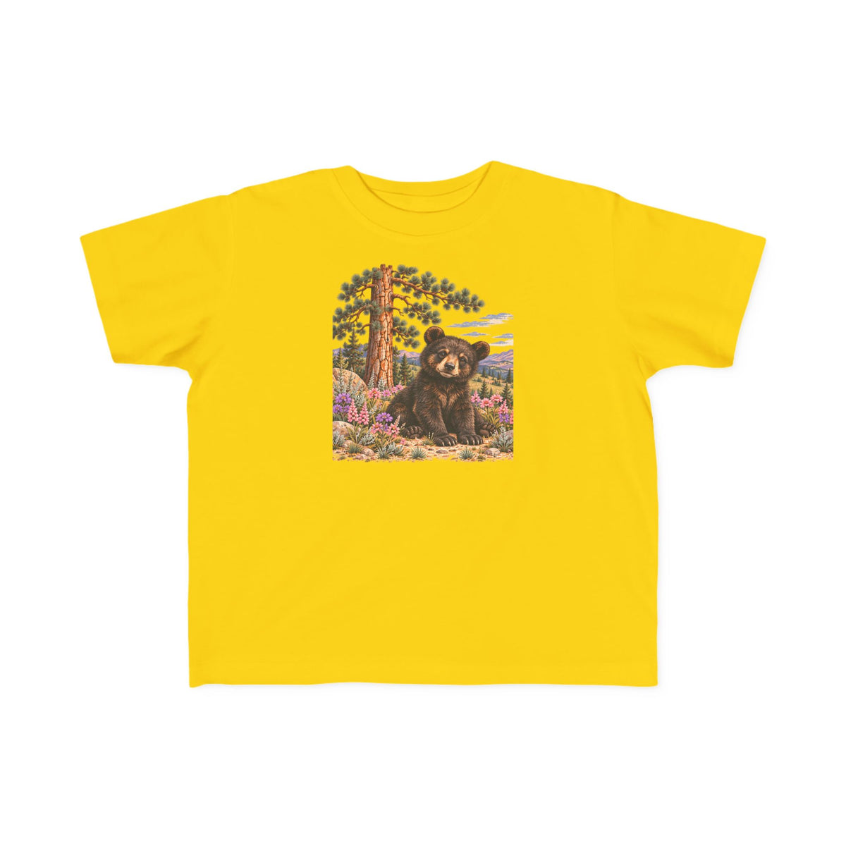 High Desert Little Toddler Tee | Black Bear & Wildflowers