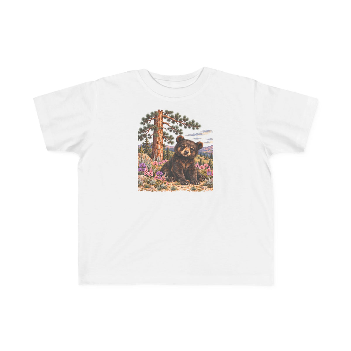 High Desert Little Toddler Tee | Black Bear & Wildflowers