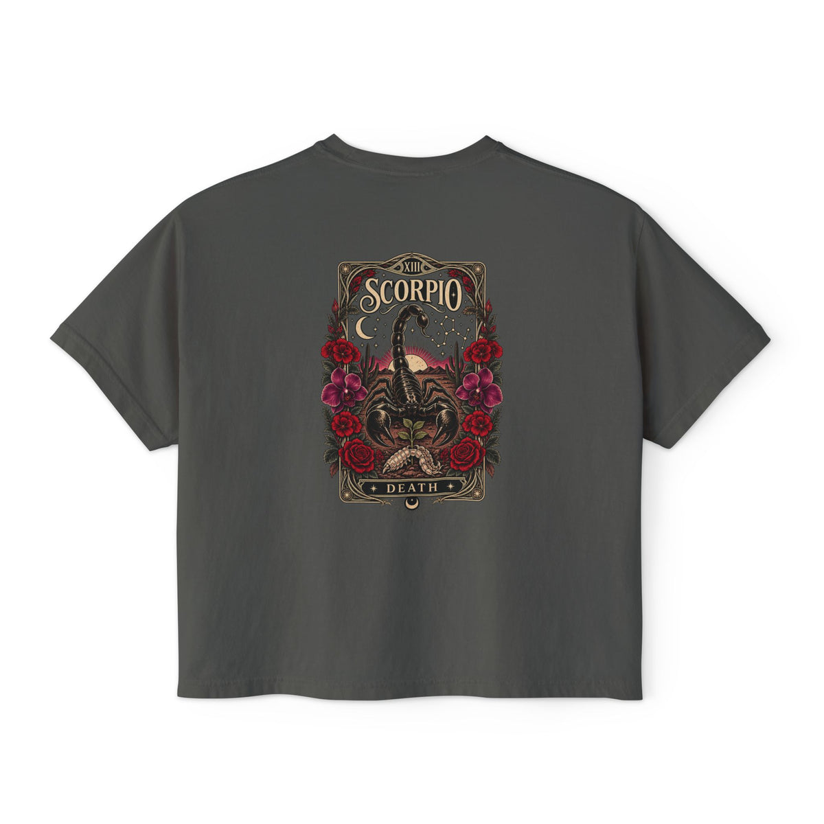 Scorpio Death Card Tarot Boxy Tee | Sun, Moon & Mesa