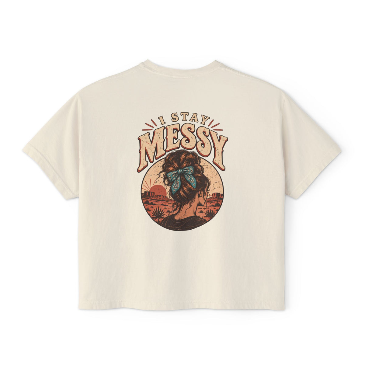 ‘I Stay Messy’ Western Mama Graphic Crop Tee
