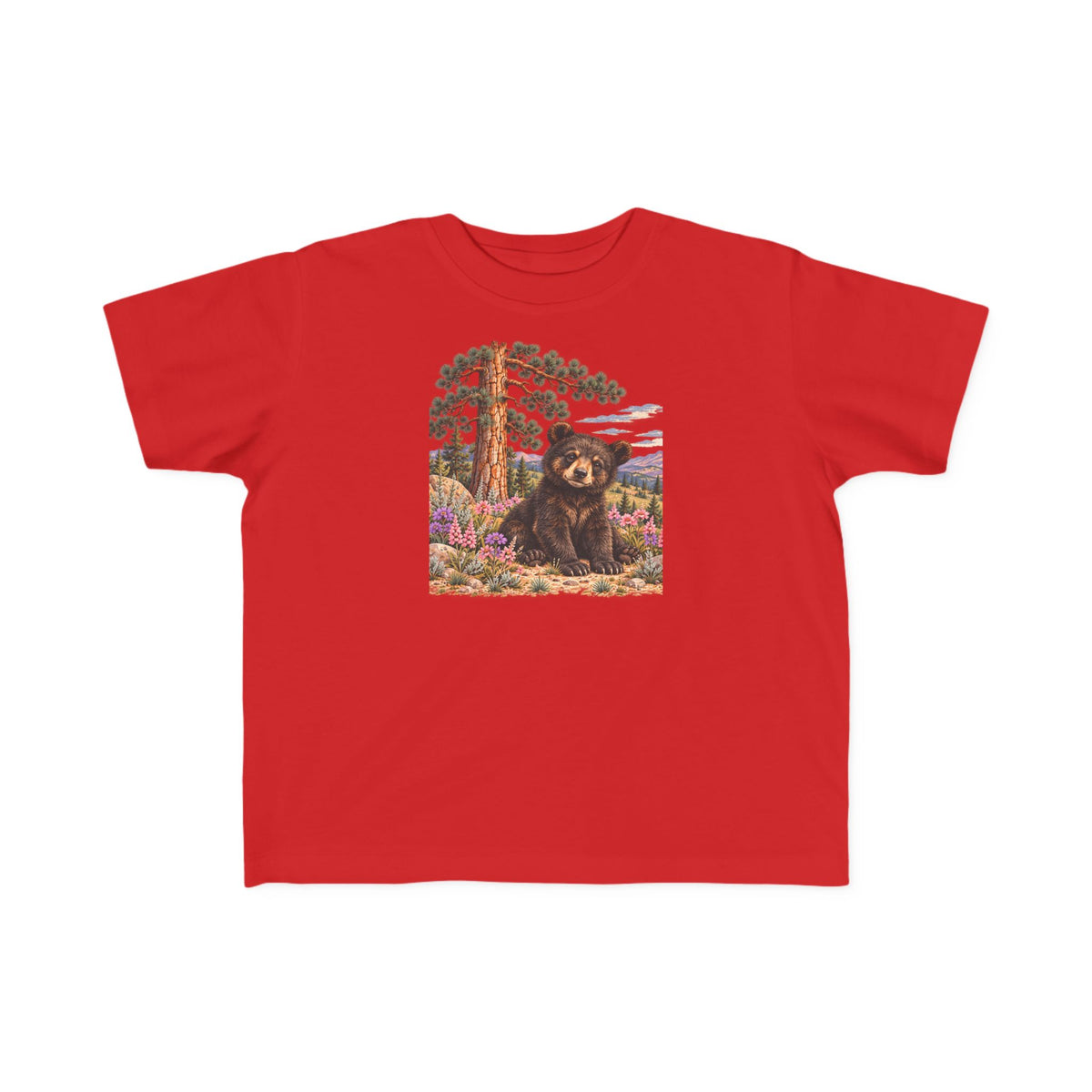 High Desert Little Toddler Tee | Black Bear & Wildflowers