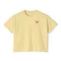 Love At First Bite Boxy Tee — Women's Graphic Strawberry Heart Top