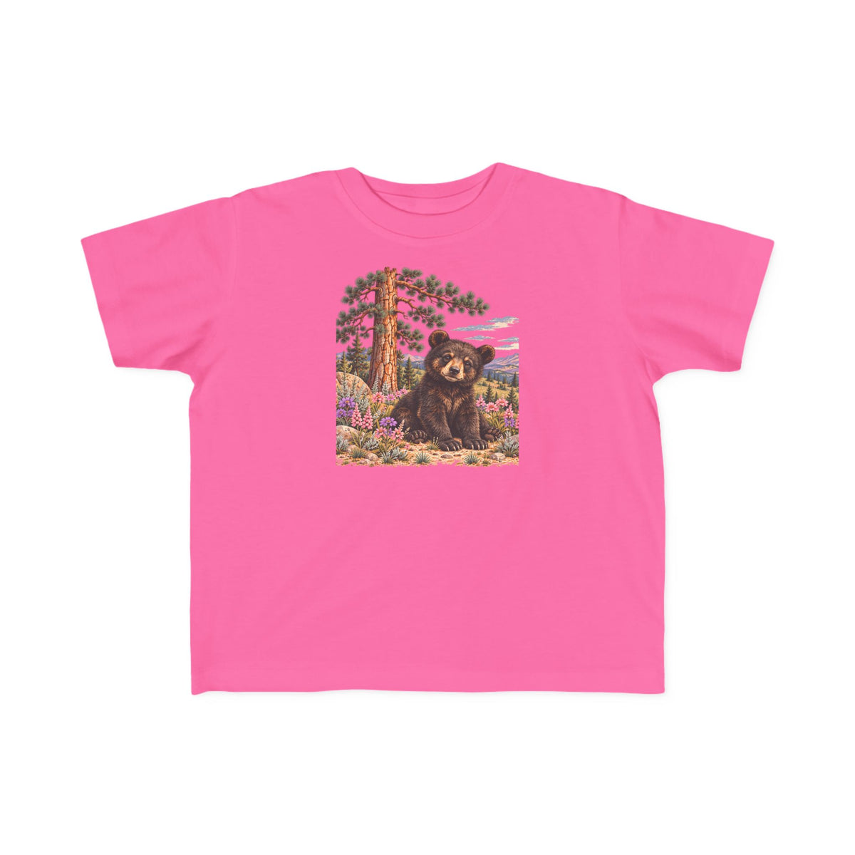 High Desert Little Toddler Tee | Black Bear & Wildflowers
