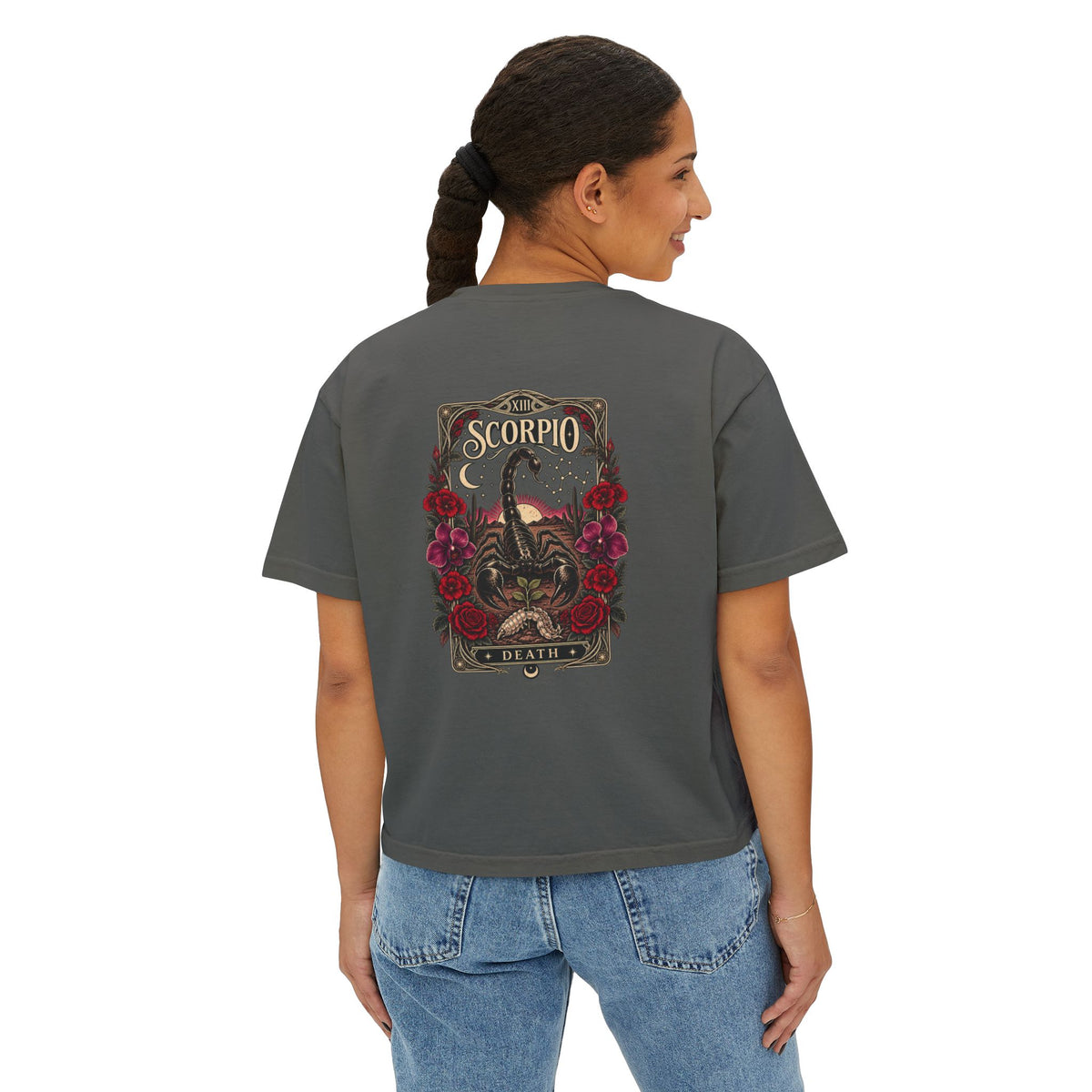 Scorpio Death Card Tarot Boxy Tee | Sun, Moon & Mesa