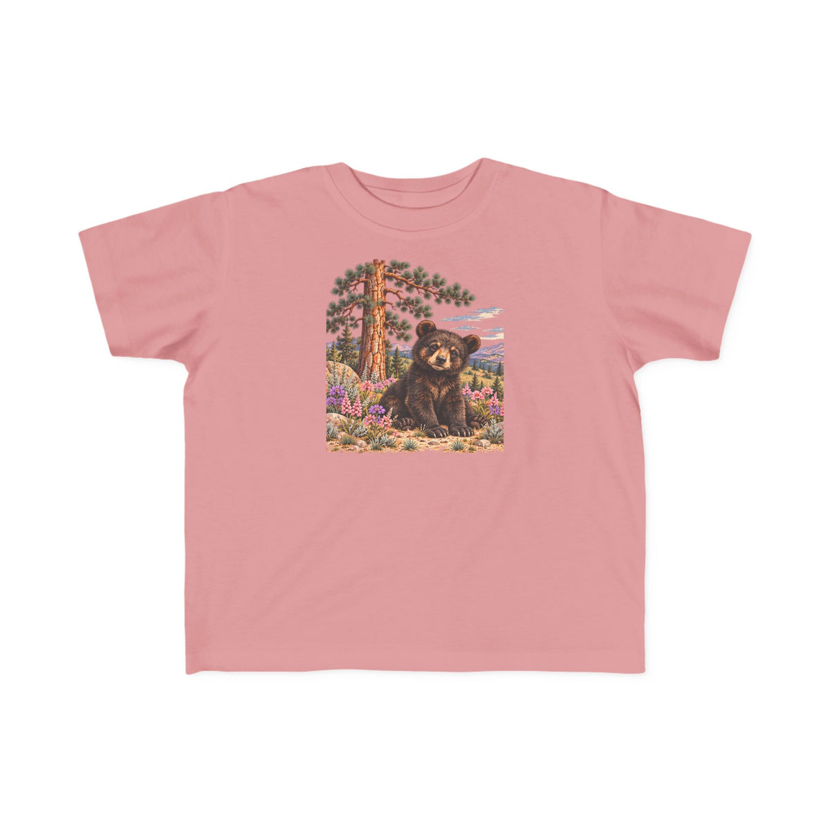 High Desert Little Toddler Tee | Black Bear & Wildflowers