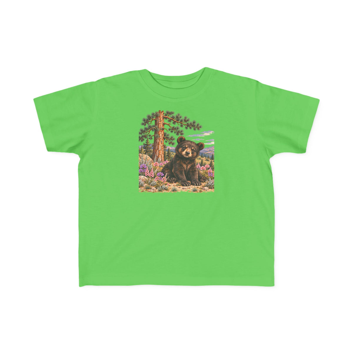 High Desert Little Toddler Tee | Black Bear & Wildflowers
