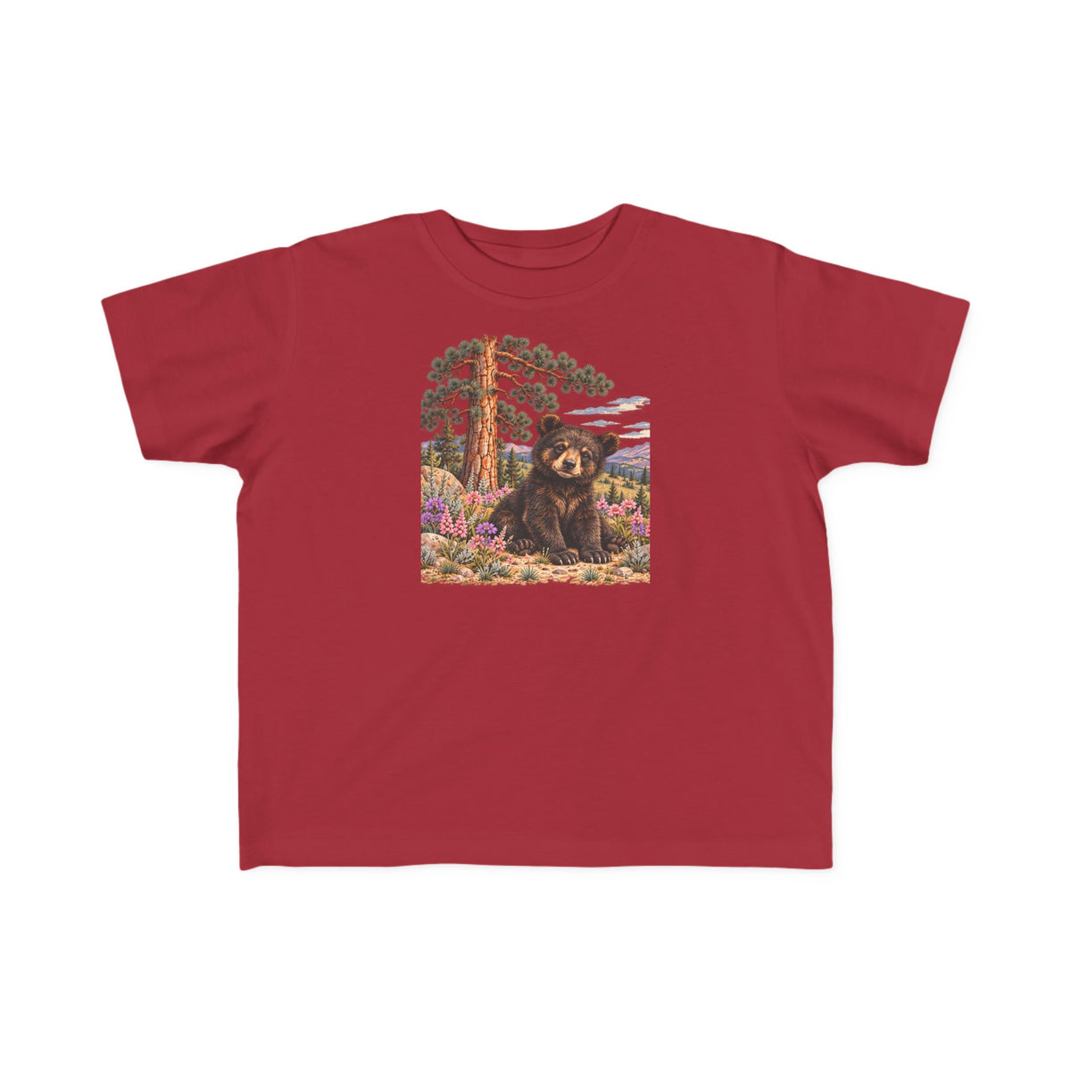 High Desert Little Toddler Tee | Black Bear & Wildflowers