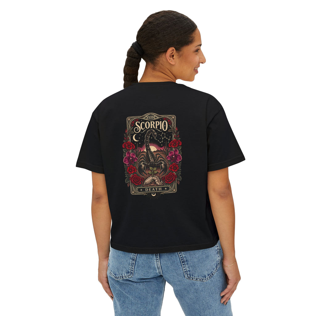 Scorpio Death Card Tarot Boxy Tee | Sun, Moon & Mesa