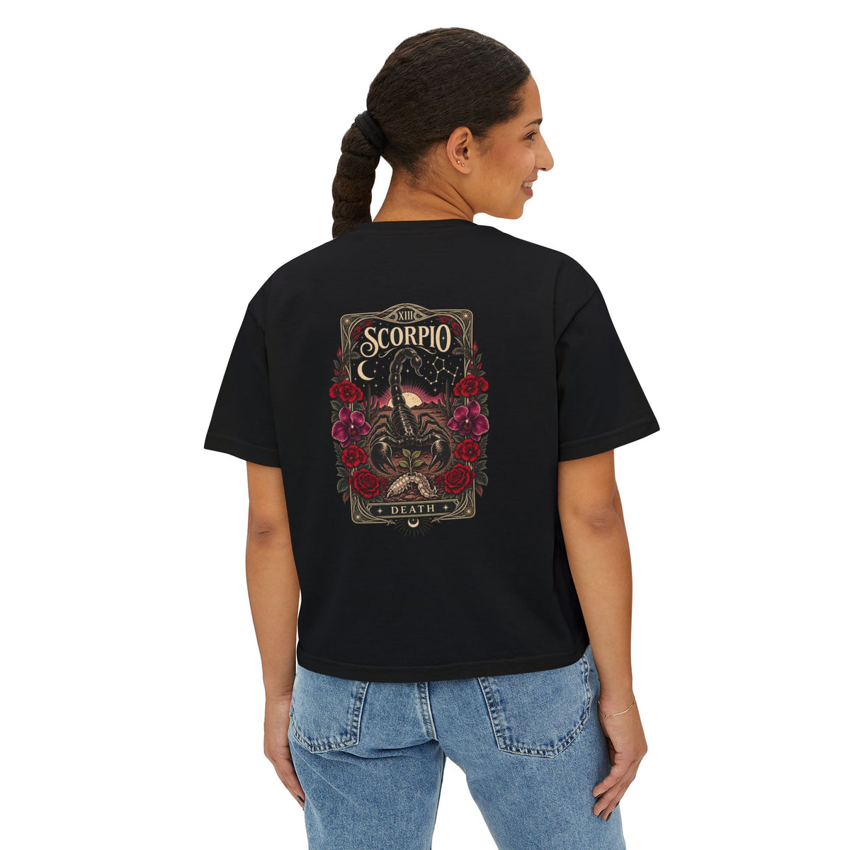 Scorpio Death Card Tarot Boxy Tee | Sun, Moon & Mesa