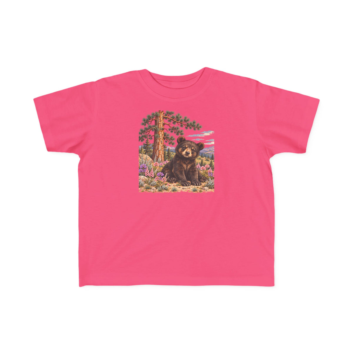 High Desert Little Toddler Tee | Black Bear & Wildflowers