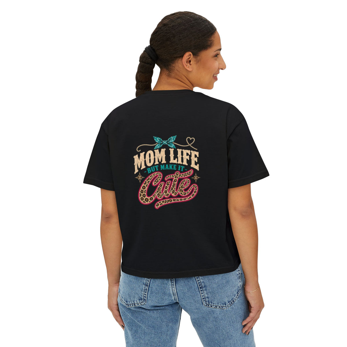 Mom Life But Make It Cute Leopard Graphic Tee