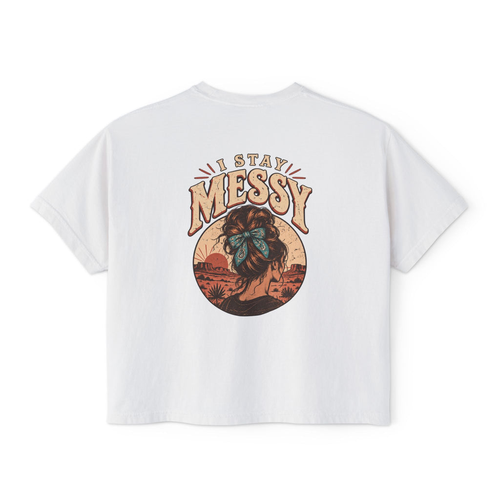 ‘I Stay Messy’ Western Mama Graphic Crop Tee