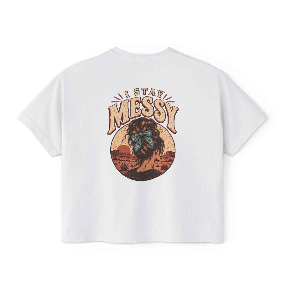 ‘I Stay Messy’ Western Mama Graphic Crop Tee